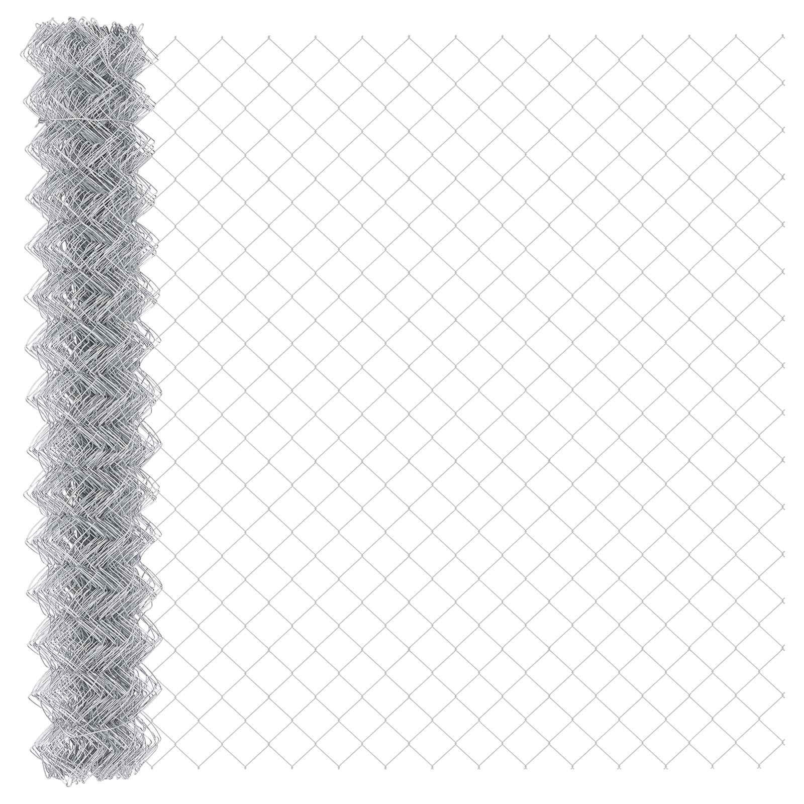 Kettenzaun 10 x 1,5 m Verzinkter Stahl Silber