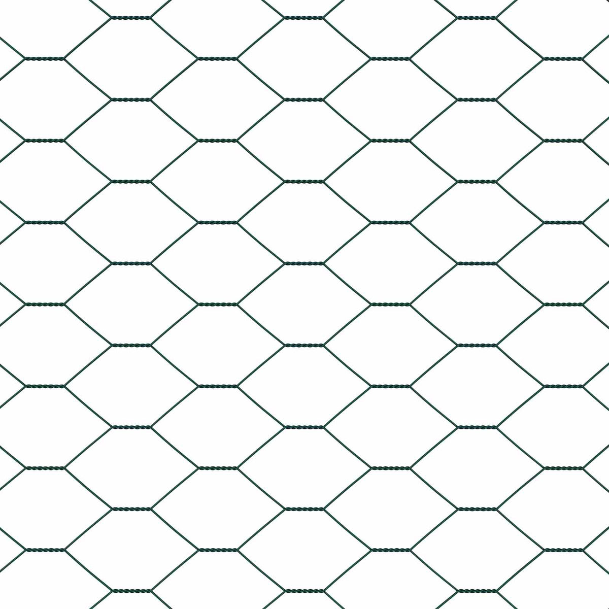 Sechseckgeflechtzaun 0,5 x 10 m PVC Grün