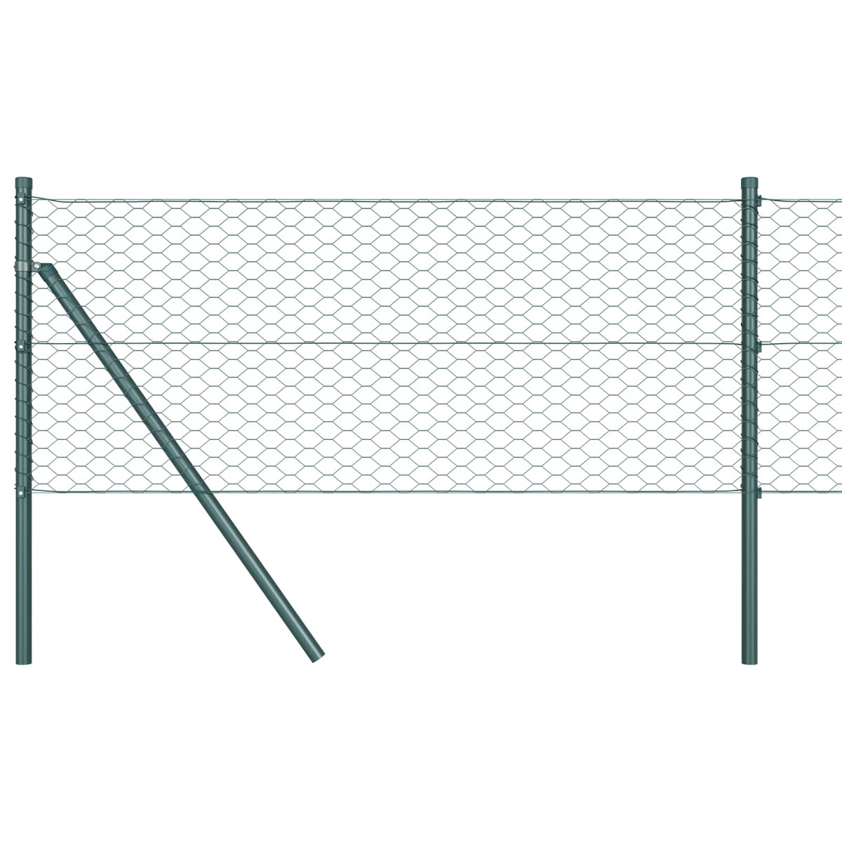 Sechseckgeflechtzaun 0,8 x 10 m PVC Grün