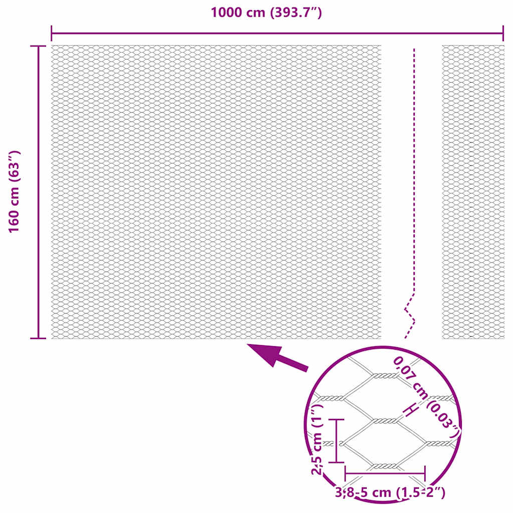 Sechseckgeflechtzaun 1,6 x 10 m PVC Grün