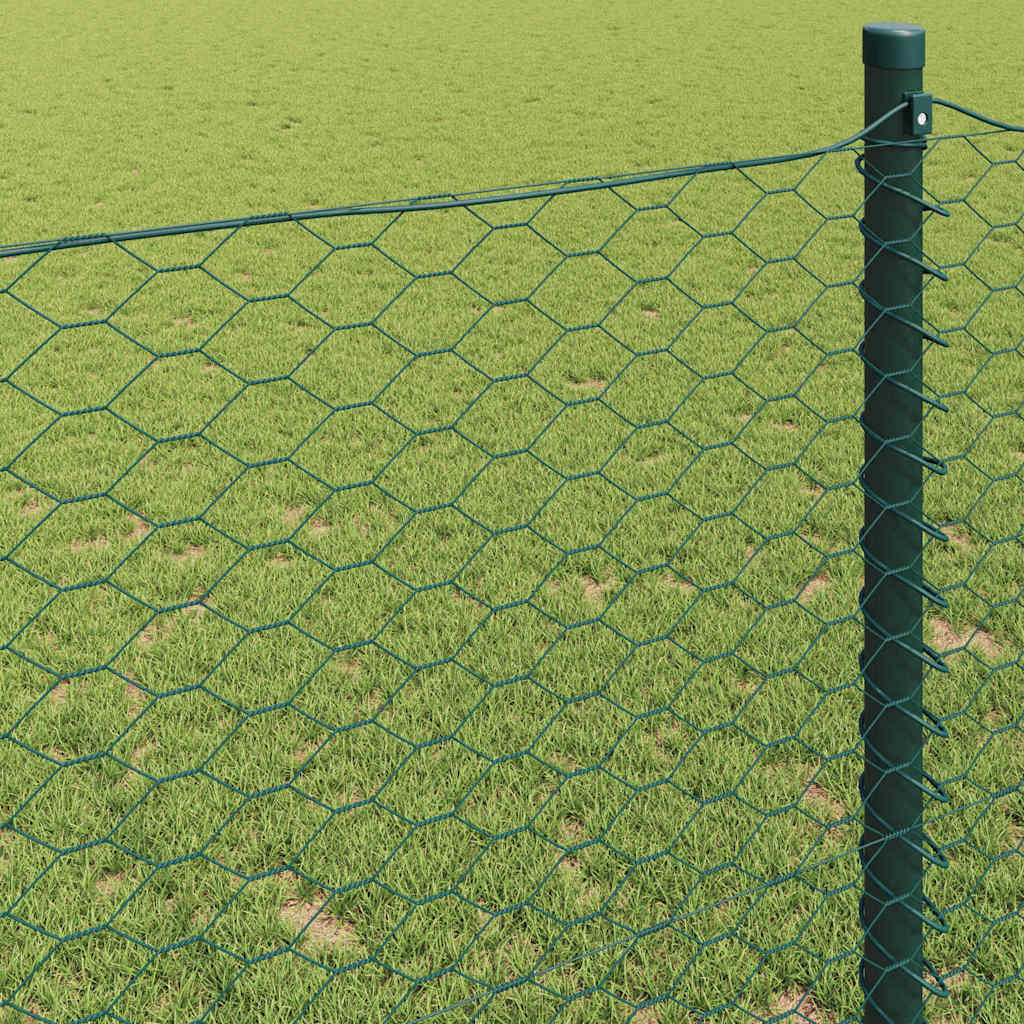 Sechseckgeflechtzaun 1,6 x 10 m PVC Grün