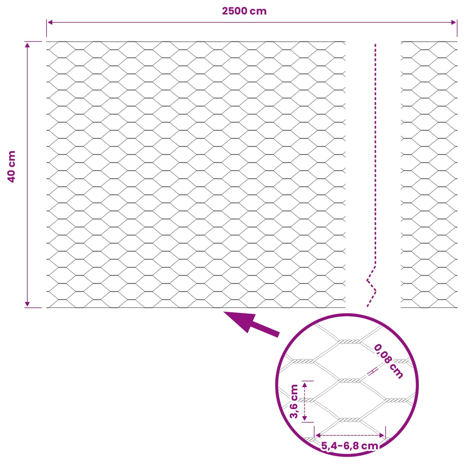 Hexagonzaun Grün 0,4 x 25 m PVC