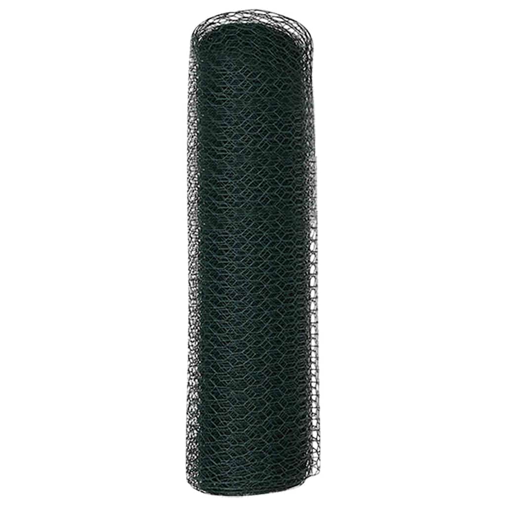 Sechseckgeflechtzaun 0,8 x 25 m PVC Grün