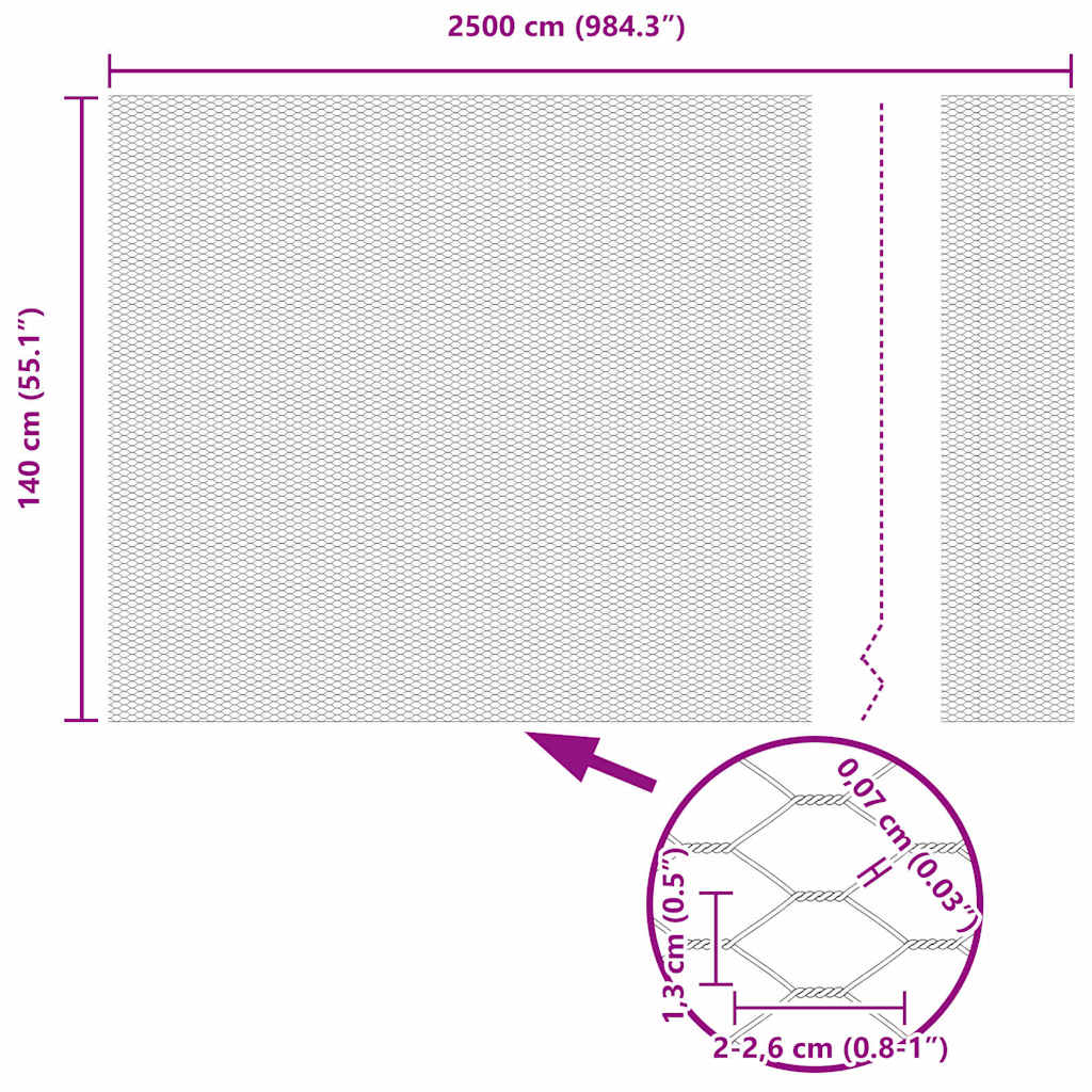 Hexagonzaun Grün 1,4 x 25 m PVC