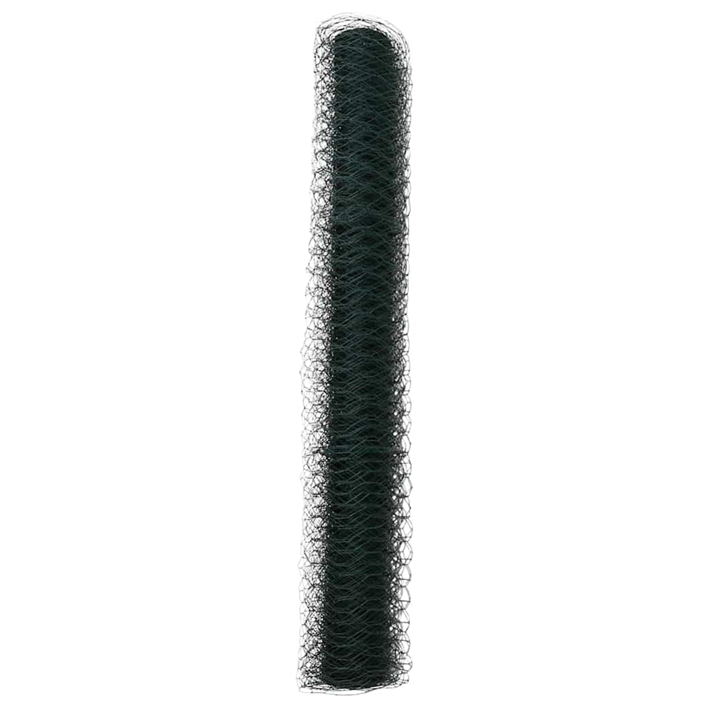 Sechseckgeflechtzaun 1,4 x 25 m PVC Grün