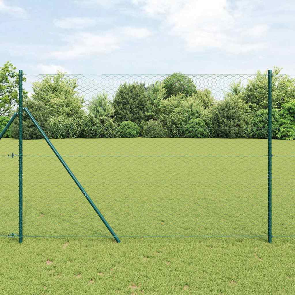 Sechseckgeflechtzaun 1.6 x 25 m PVC Grün