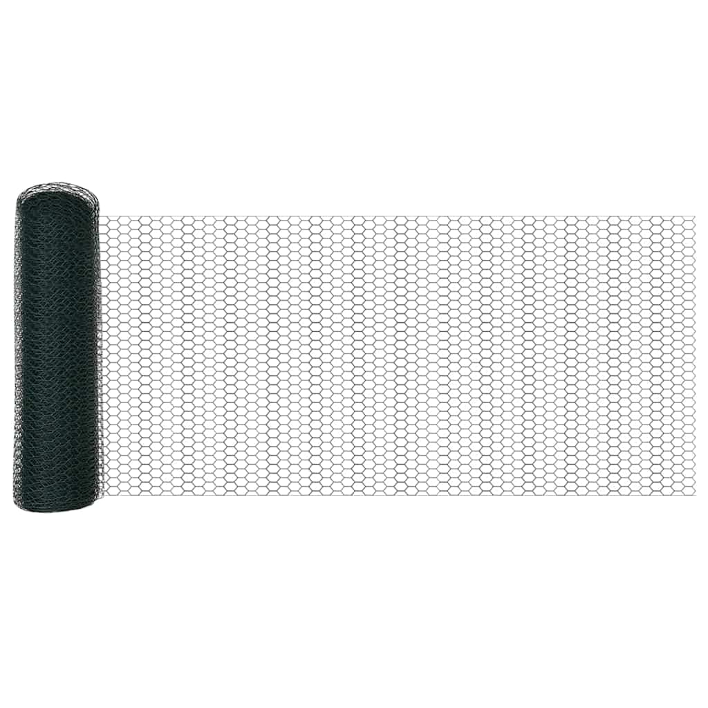 Sechseckgeflechtzaun 0,5 x 50 m PVC Grün