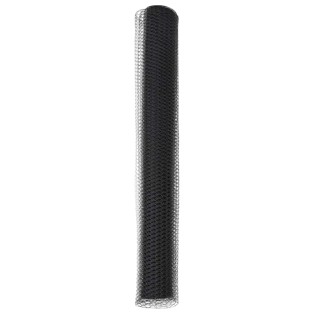 Hexagonzaun Grau 1,2 x 10 m PVC