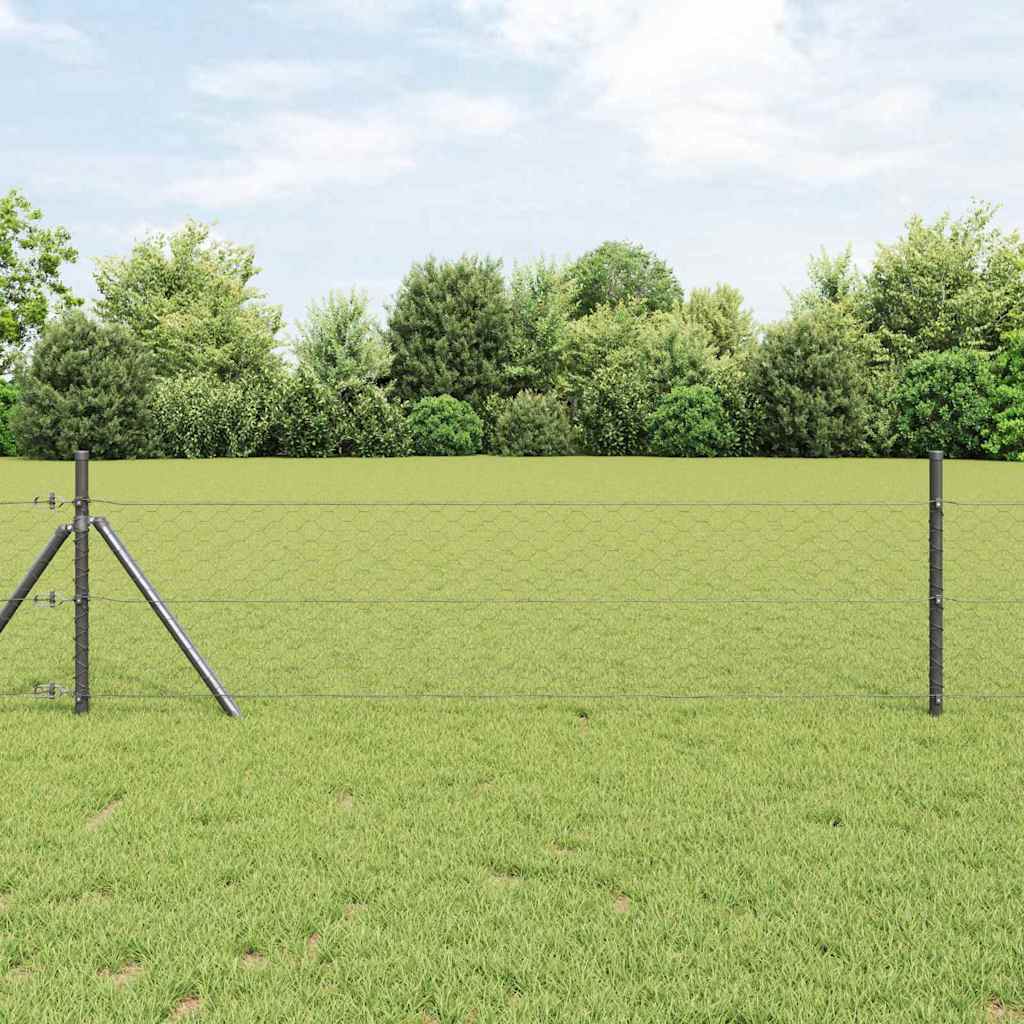 Hexagonzaun Grau 1,6 x 50 m PVC