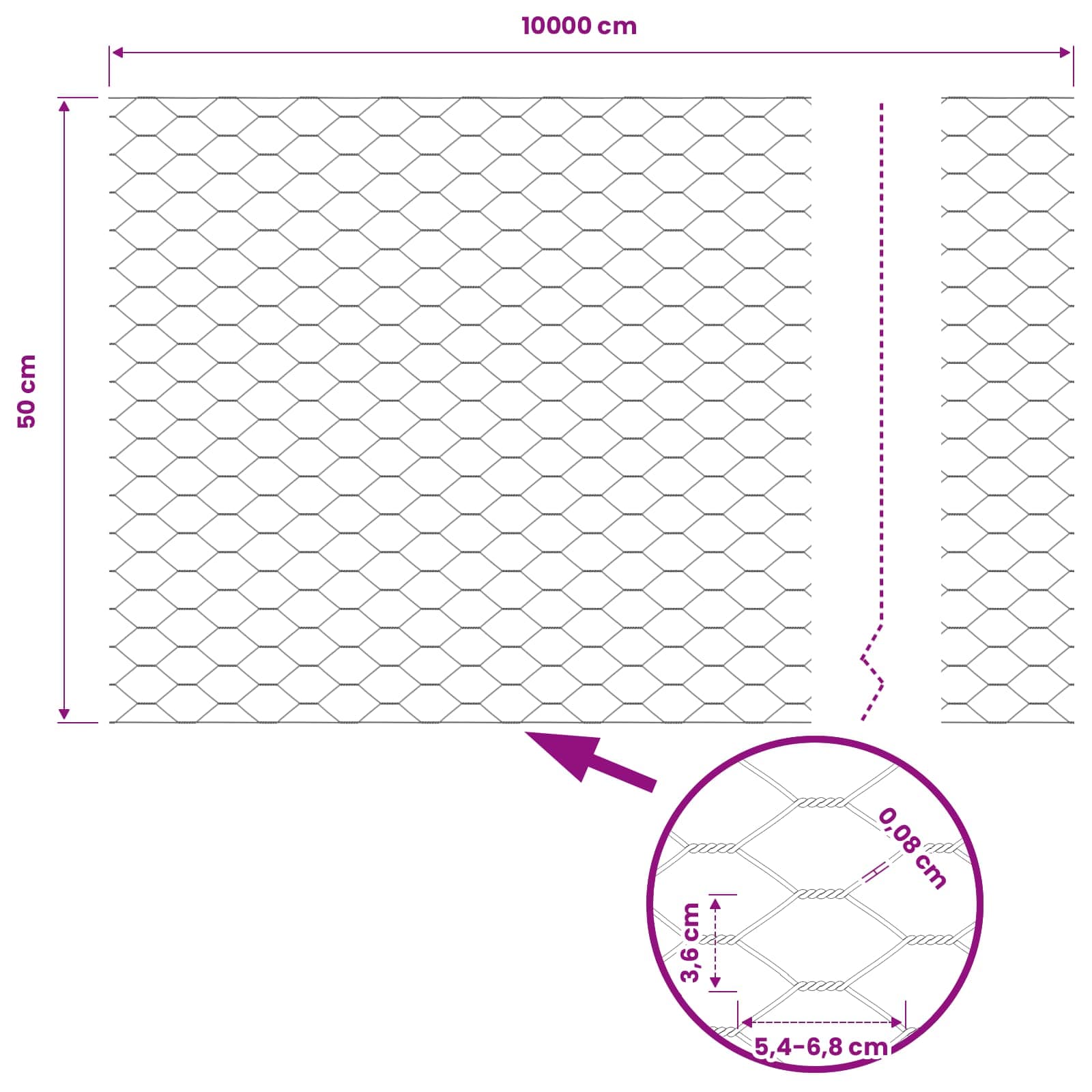 Schweißgitterzaun 0,5 x 100 m PVC Grau