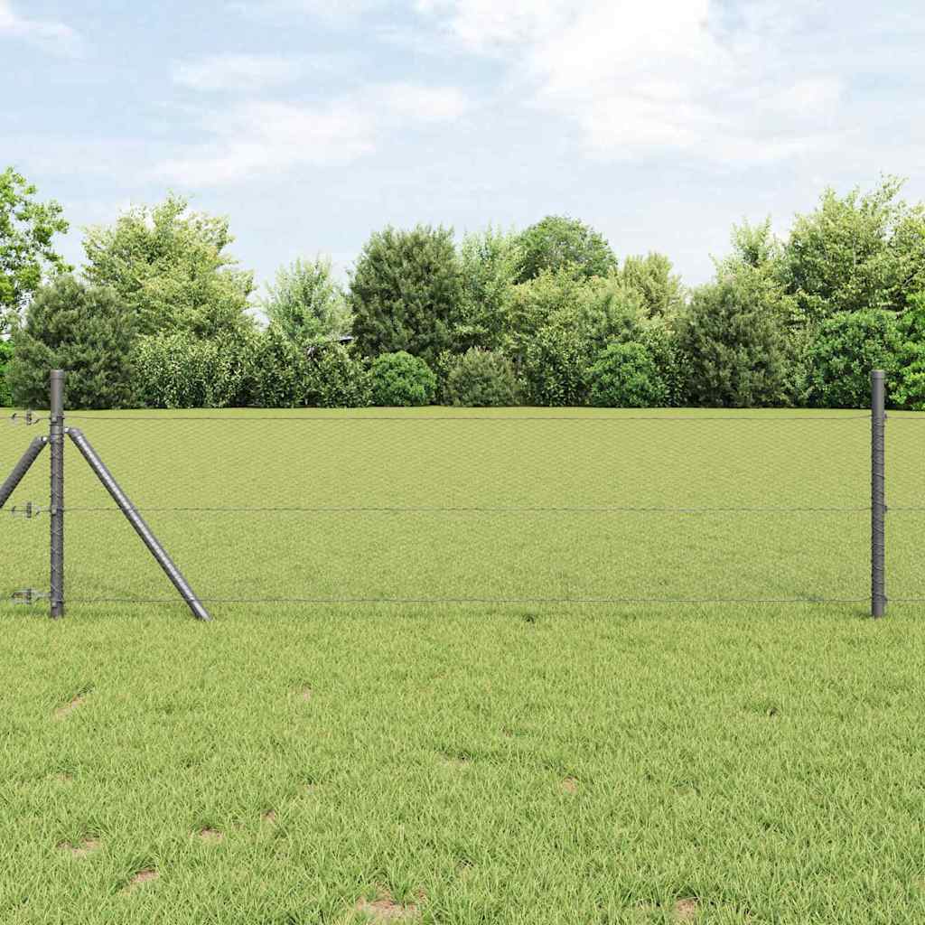 Sechseckgeflechtzaun 0,6 x 100 m PVC Grau