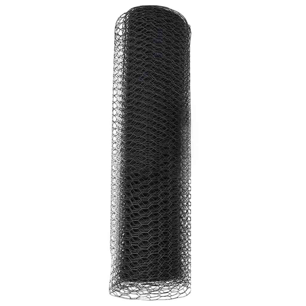 Sechseckgeflechtzaun 0,6 x 100 m PVC Grau