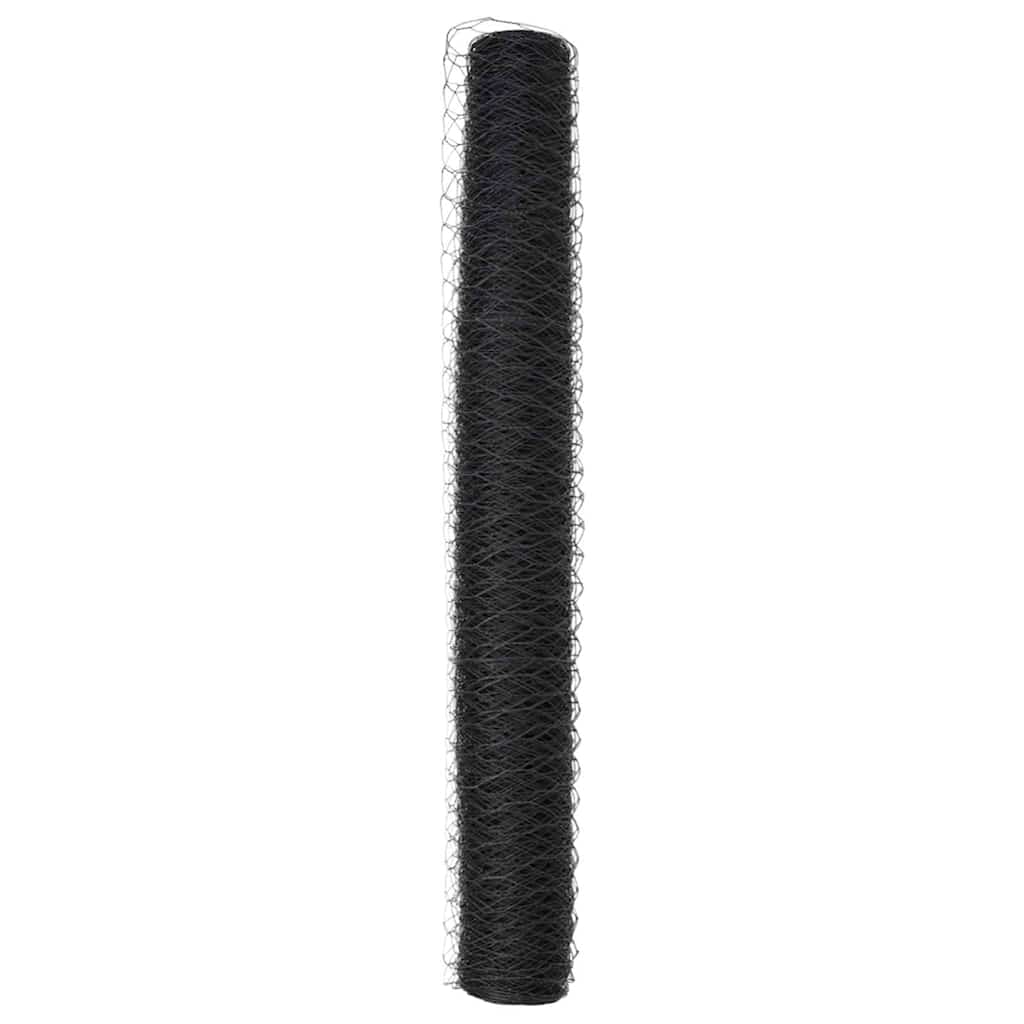 Sechseckgeflechtzaun 1,2 x 100 m PVC Grau