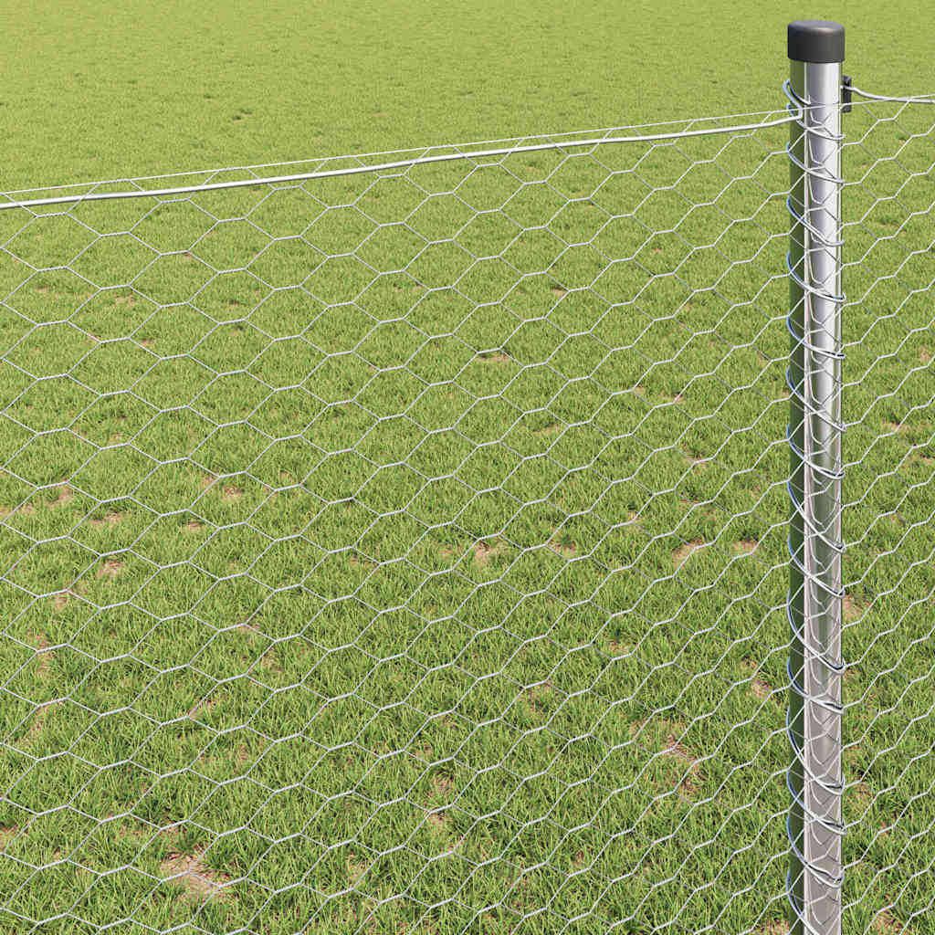 Schweißgitterzaun 0,4 x 10 m Verzinkter Stahl Silber