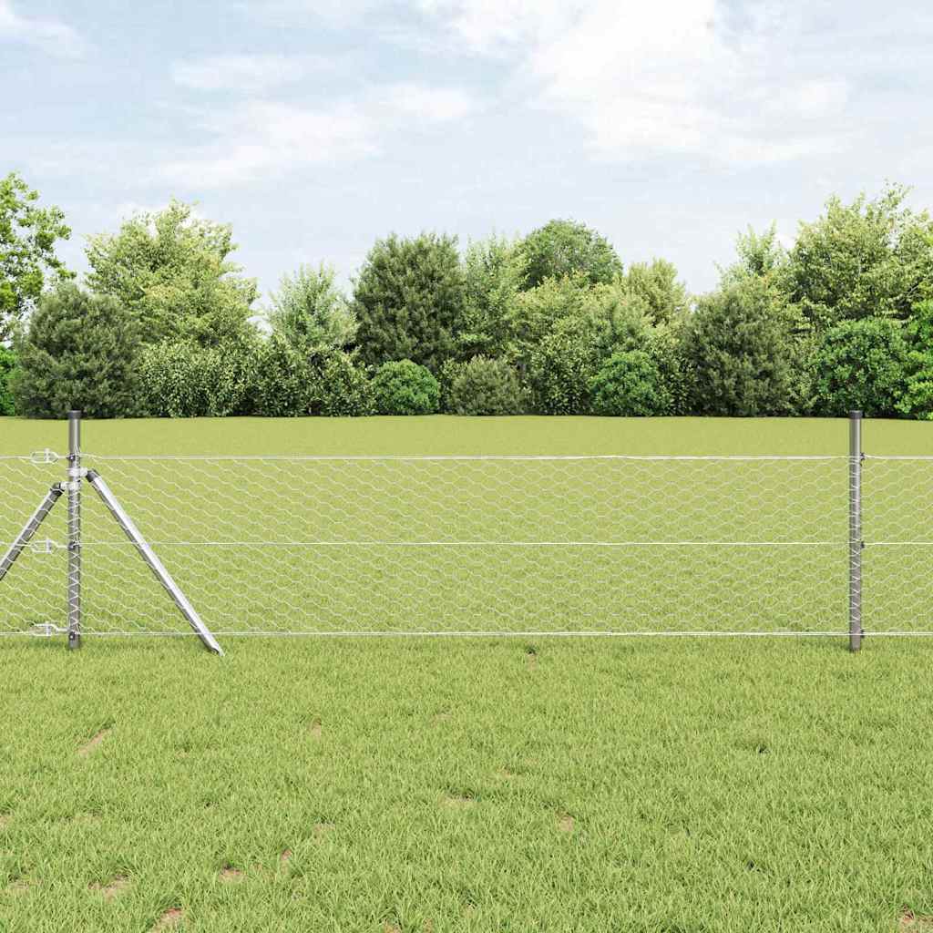 Hexagonzaun Silber 0,4 x 10 m Verzinkter Stahl