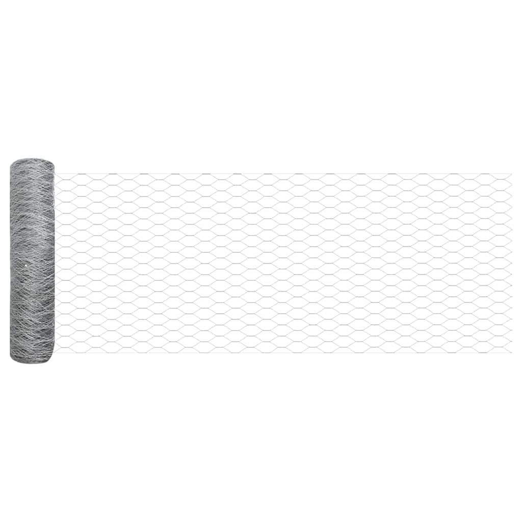 Hexagonzaun Silber 0,4 x 10 m Verzinkter Stahl