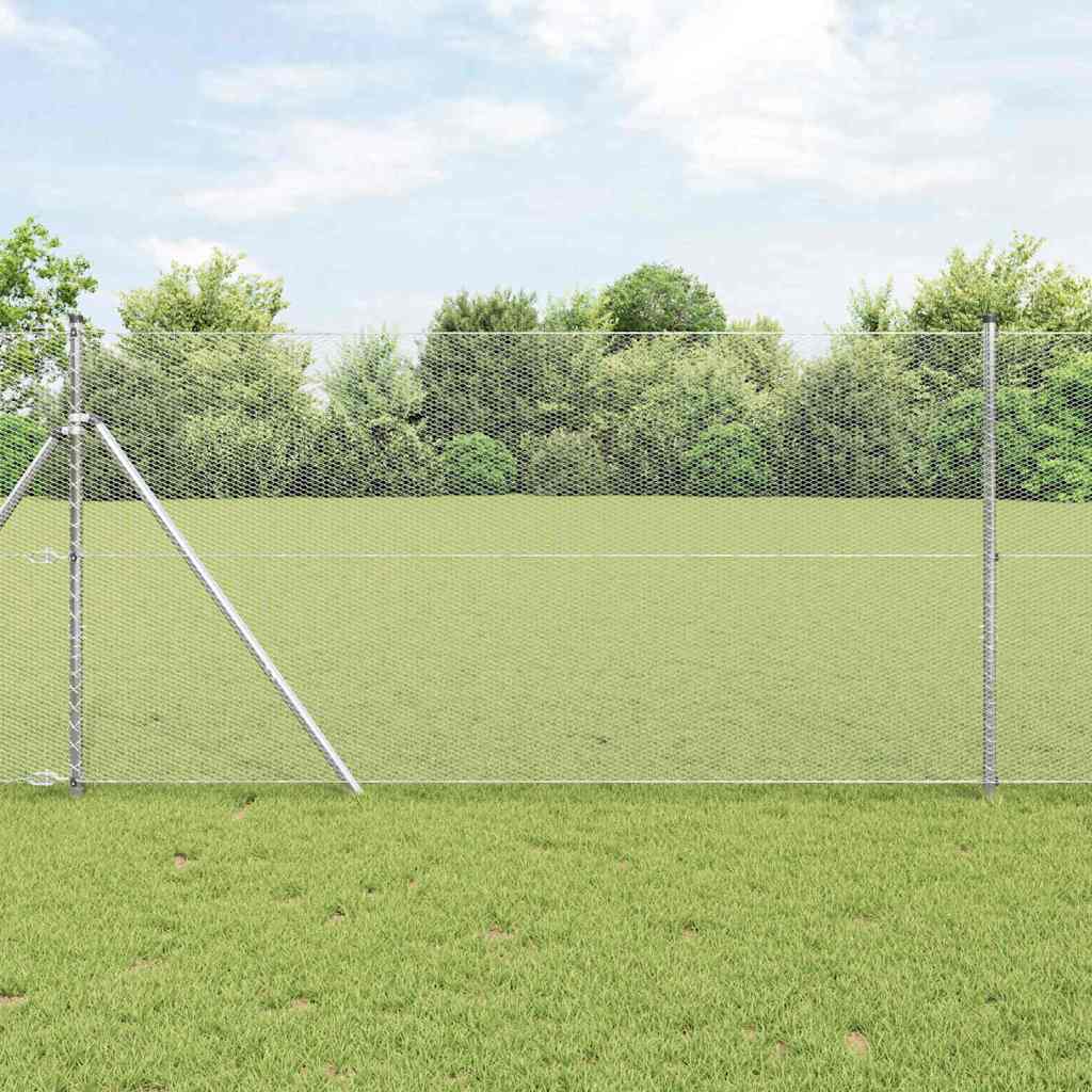 Sechseckgeflechtzaun 1,4 x 10 m Verzinkter Stahl Silber