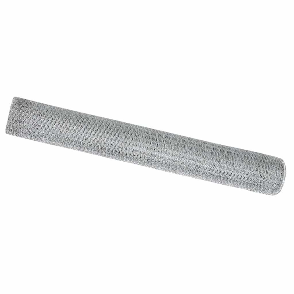 Sechseckgeflechtzaun 1,4 x 10 m Verzinkter Stahl Silber