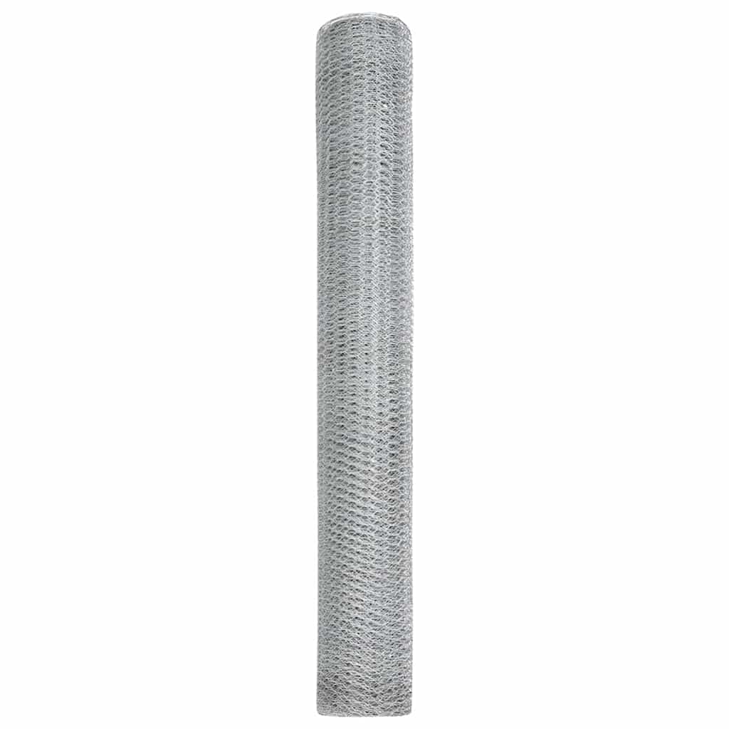 Sechseckgeflechtzaun 1,4 x 10 m Verzinkter Stahl Silber