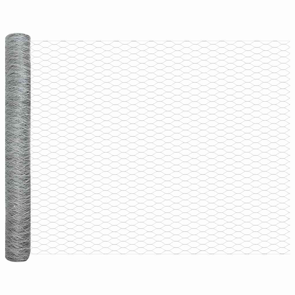 Sechseckgeflechtzaun 1,4 x 10 m Verzinkter Stahl Silber