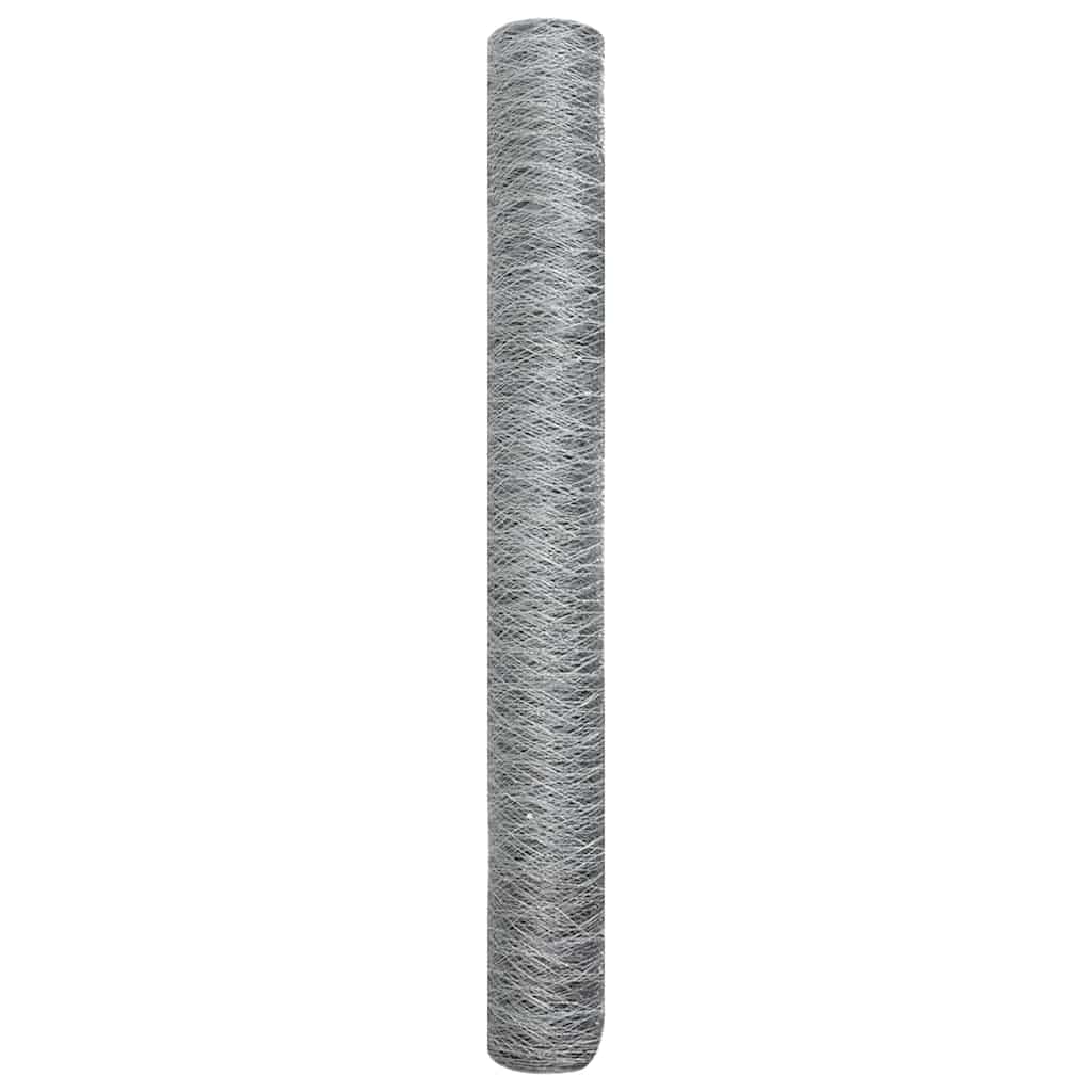 Sechseckgeflechtzaun 1,4 x 10 m Verzinkter Stahl Silber