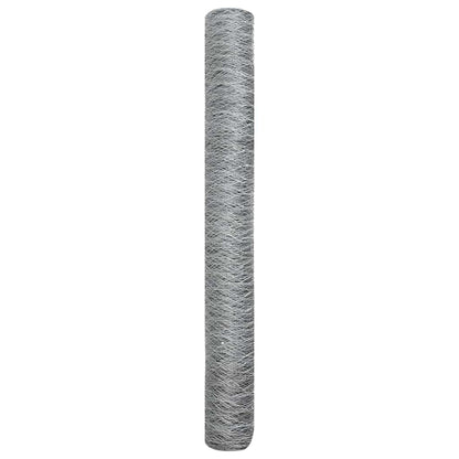 Sechseckgeflechtzaun 10 x 1,4 m Verzinkter Stahl Silber