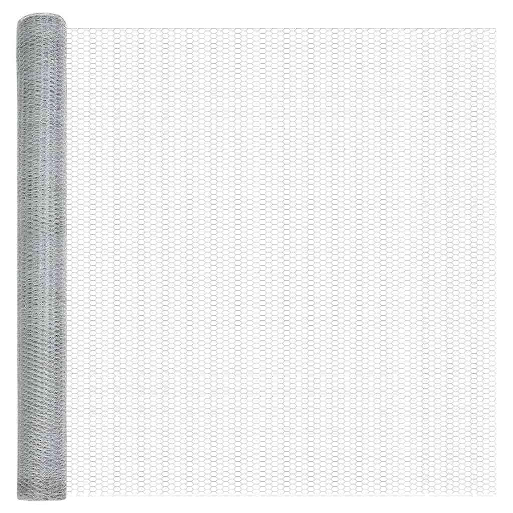 Hexagonzaun Silber 1,5 x 10 m Verzinkter Stahl