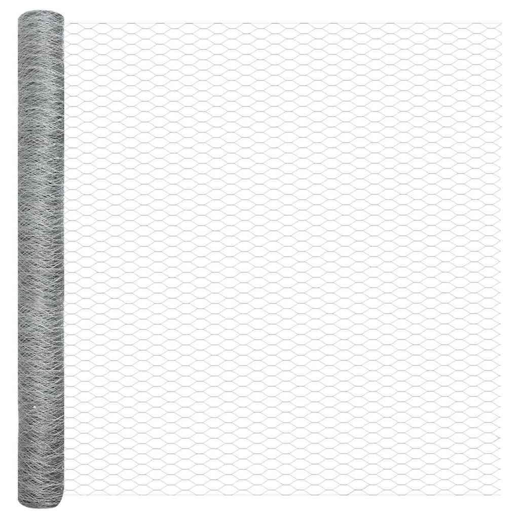 Sechseckgeflechtzaun 1,5 x 10 m Verzinkter Stahl Silber
