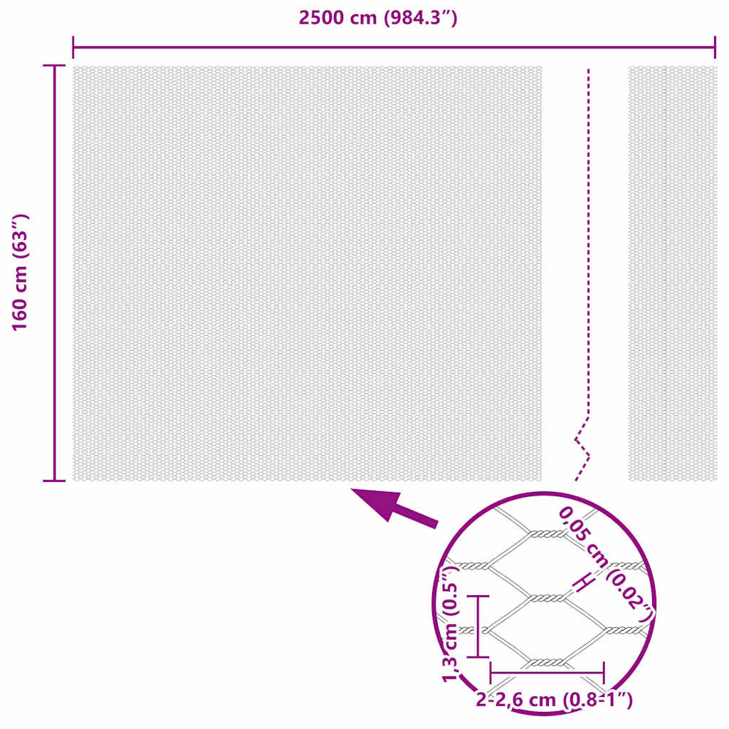 Hexagonzaun Silber 1.6 x 25 m Verzinkter Stahl