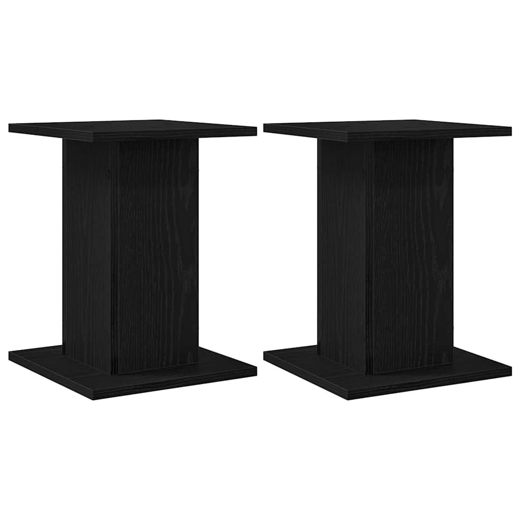 Pflanzenständer 2 stk. Schwarz Eichen-Optik 30 x 30 x 40 cm