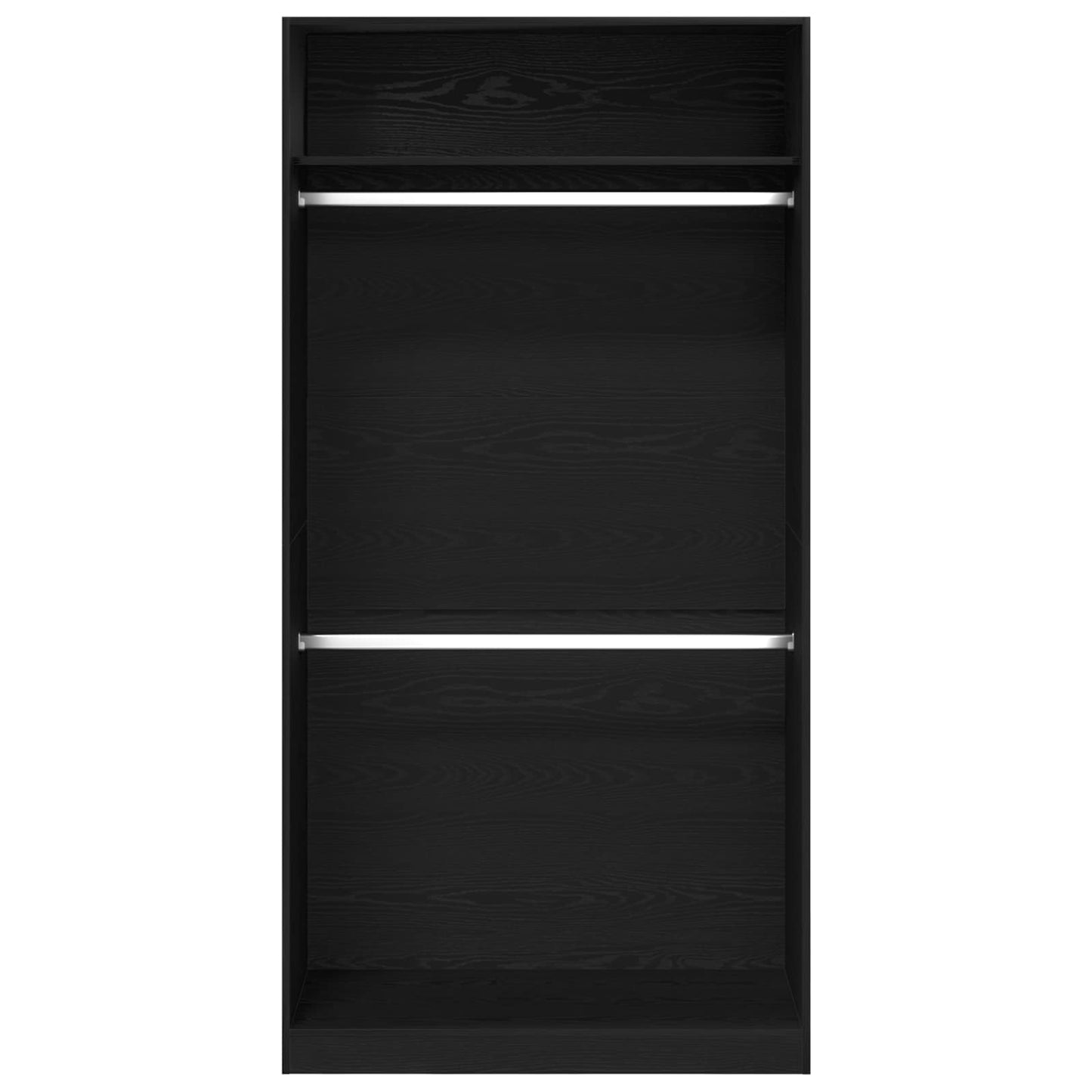 Kleiderschrank mit Regal Schwarz Eichen-Optik 100 x 50 x 200 cm