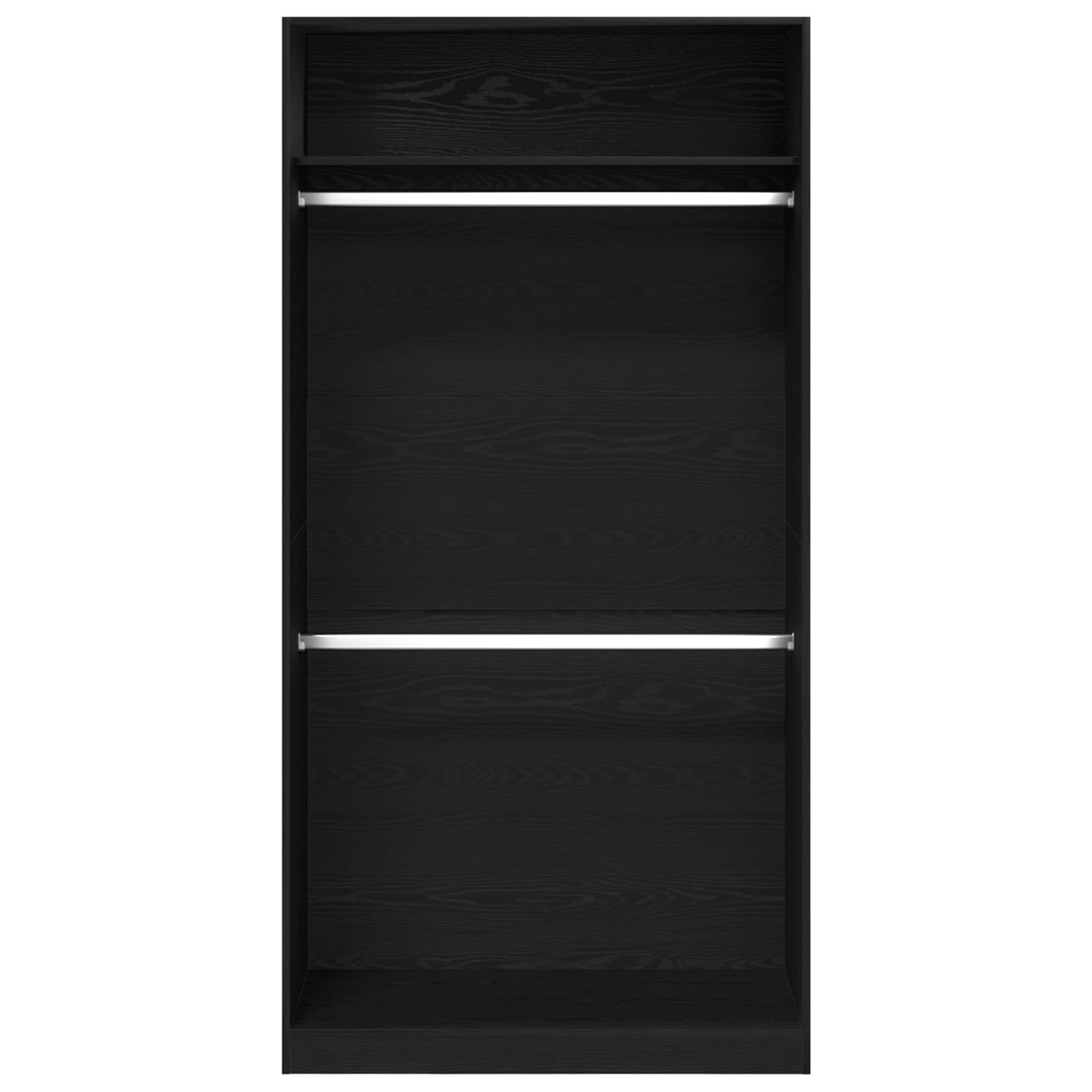 Kleiderschrank mit Regal Schwarz Eichen-Optik 100 x 50 x 200 cm