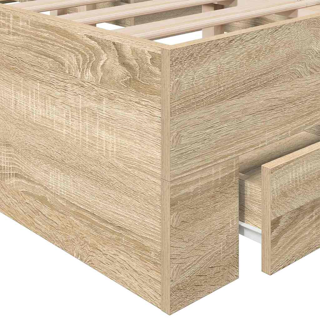 Bettrahmen mit Schubladen Braun 120 x 190 cm Holzwerkstoff
