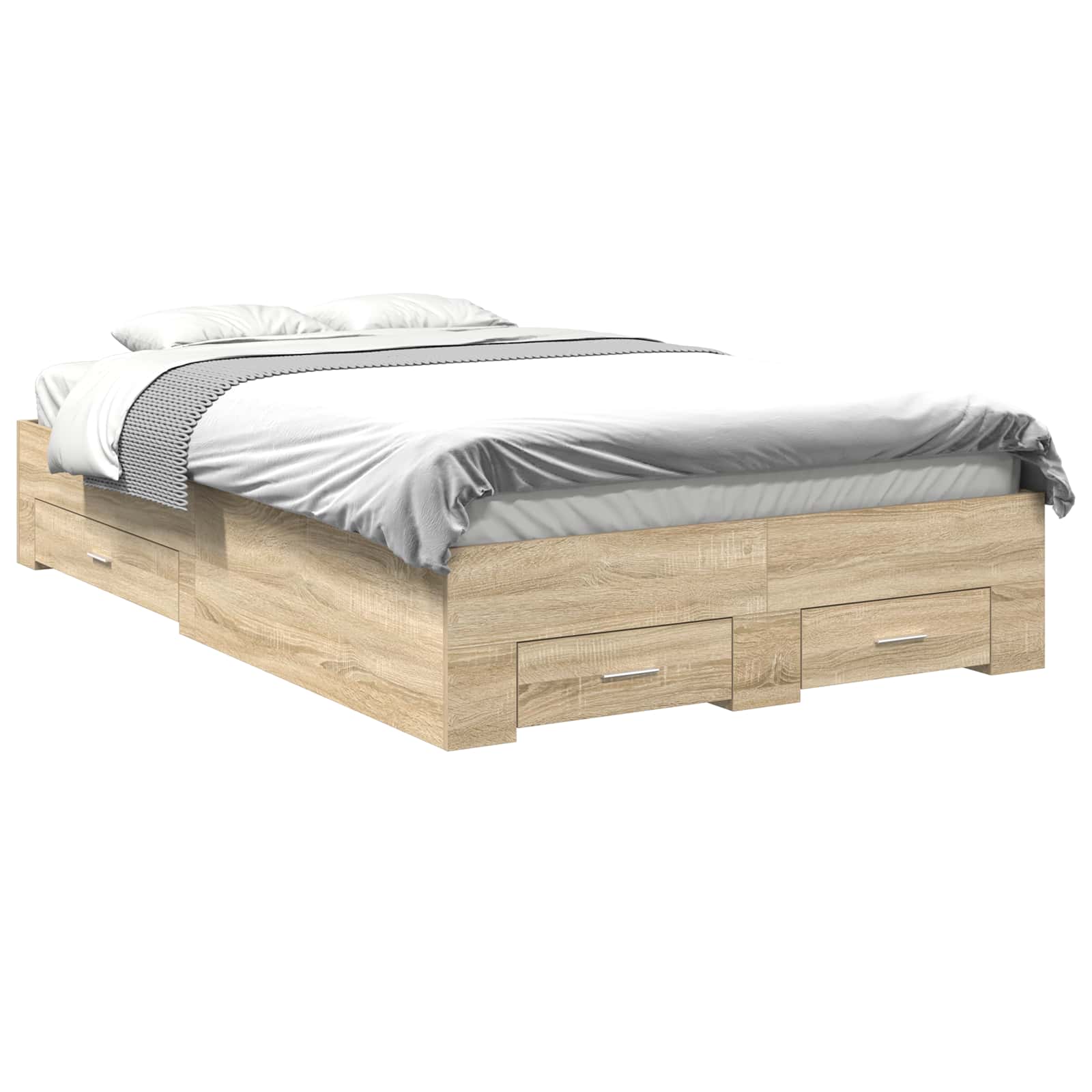 Bettrahmen mit Schubladen Braun 120 x 190 cm Holzwerkstoff
