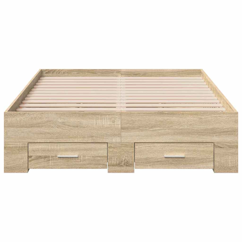 Bettrahmen mit Schubladen Braun 120 x 190 cm Holzwerkstoff