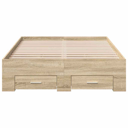 Bettrahmen mit Schubladen Braun 120 x 190 cm Holzwerkstoff
