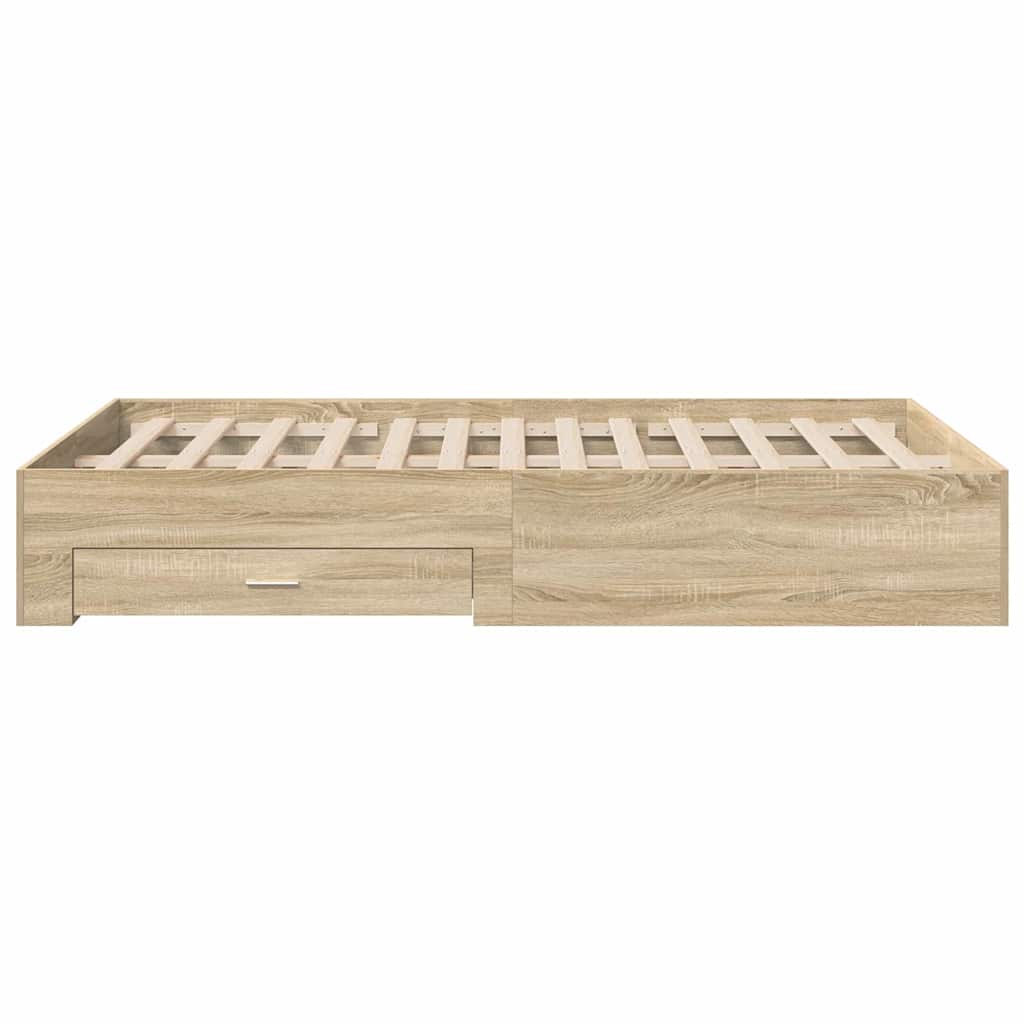 Bettrahmen mit Schubladen Braun 120 x 190 cm Holzwerkstoff
