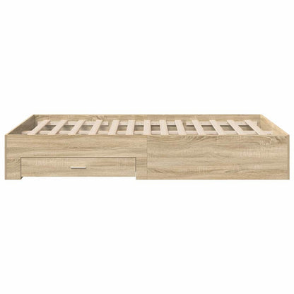 Bettrahmen mit Schubladen Braun 120 x 190 cm Holzwerkstoff