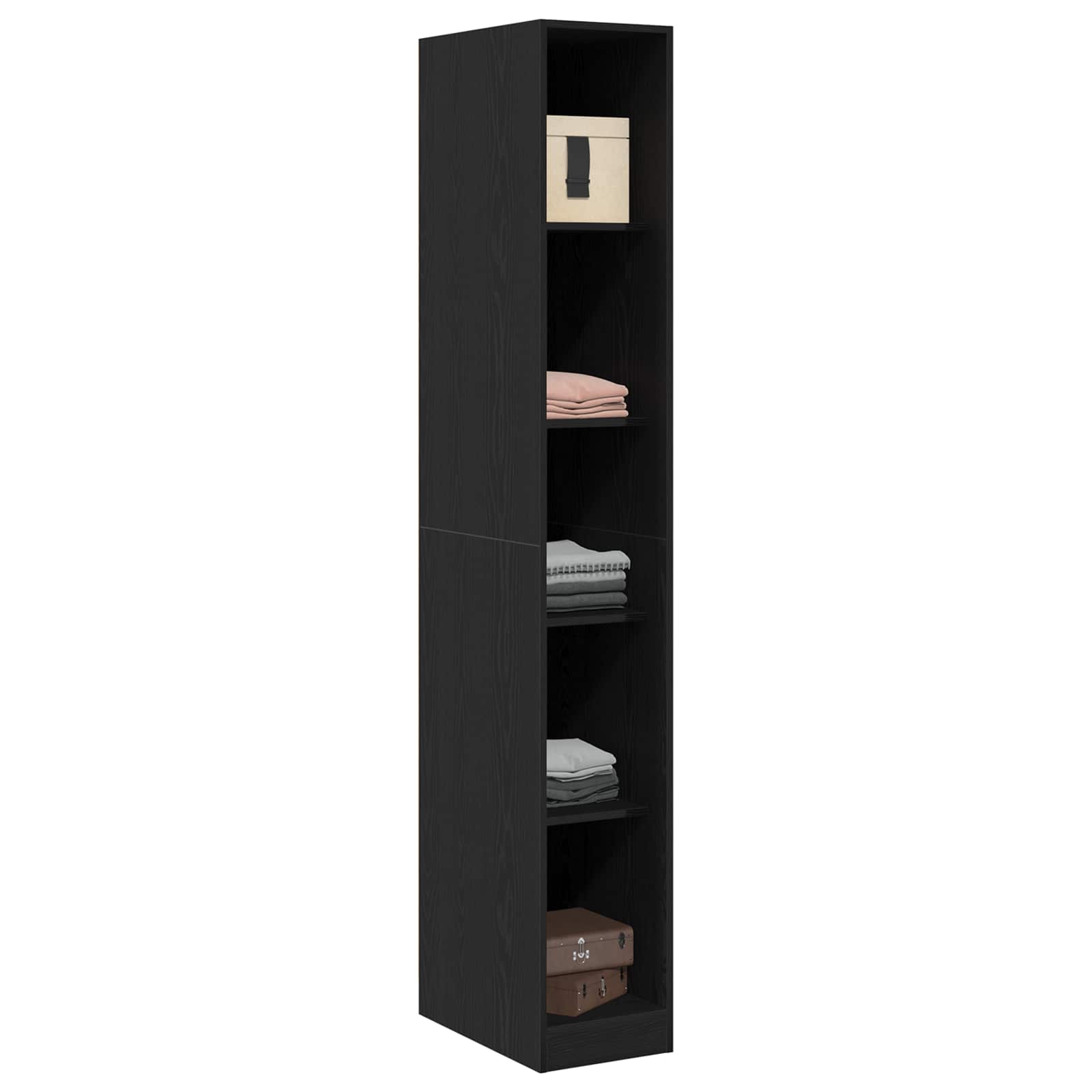 Kleiderschrank mit Regal Schwarz Eichen-Optik 30 x 50 x 200 cm
