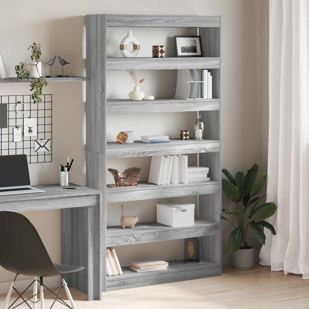 Bücherregal 6 Ebenen 100 x 30 x 198 cm Holzwerkstoff