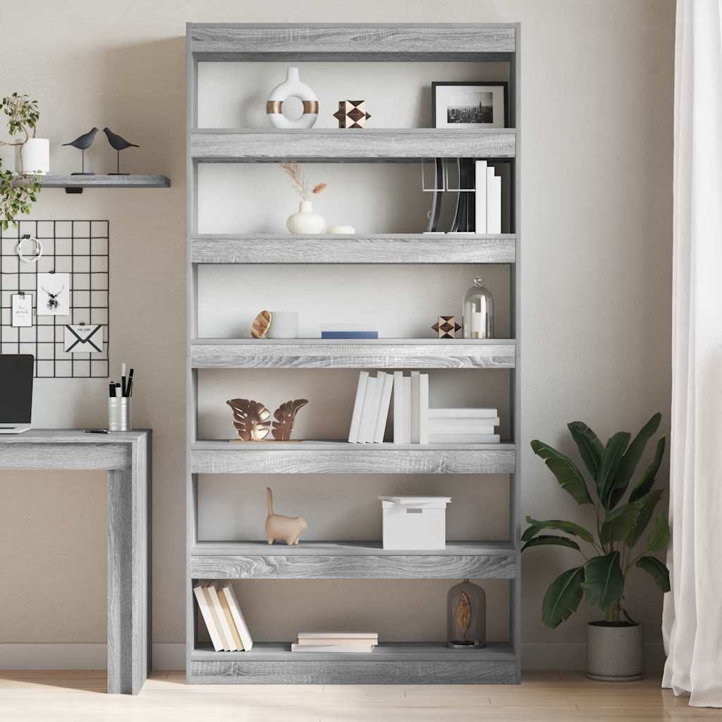 Bücherregal 6 Ebenen 100 x 30 x 198 cm Holzwerkstoff