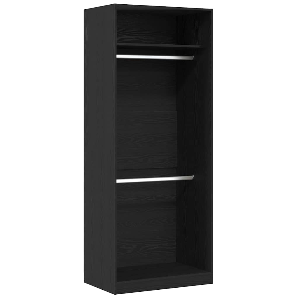 Kleiderschrank Schwarz Eichen-Optik 80 x 50 x 200 cm