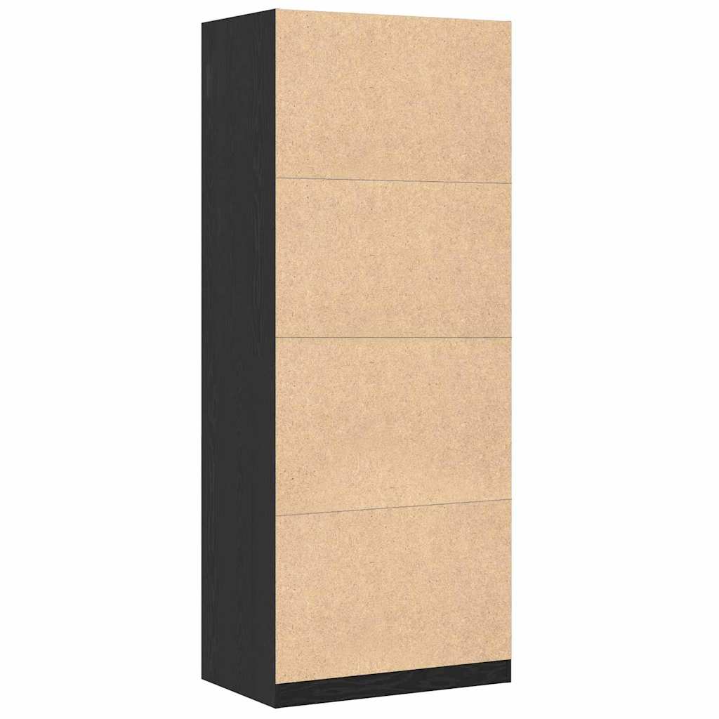 Kleiderschrank Schwarz Eichen-Optik 80 x 50 x 200 cm