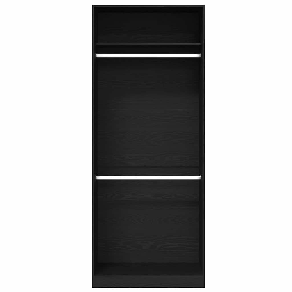 Kleiderschrank Schwarz Eichen-Optik 80 x 50 x 200 cm