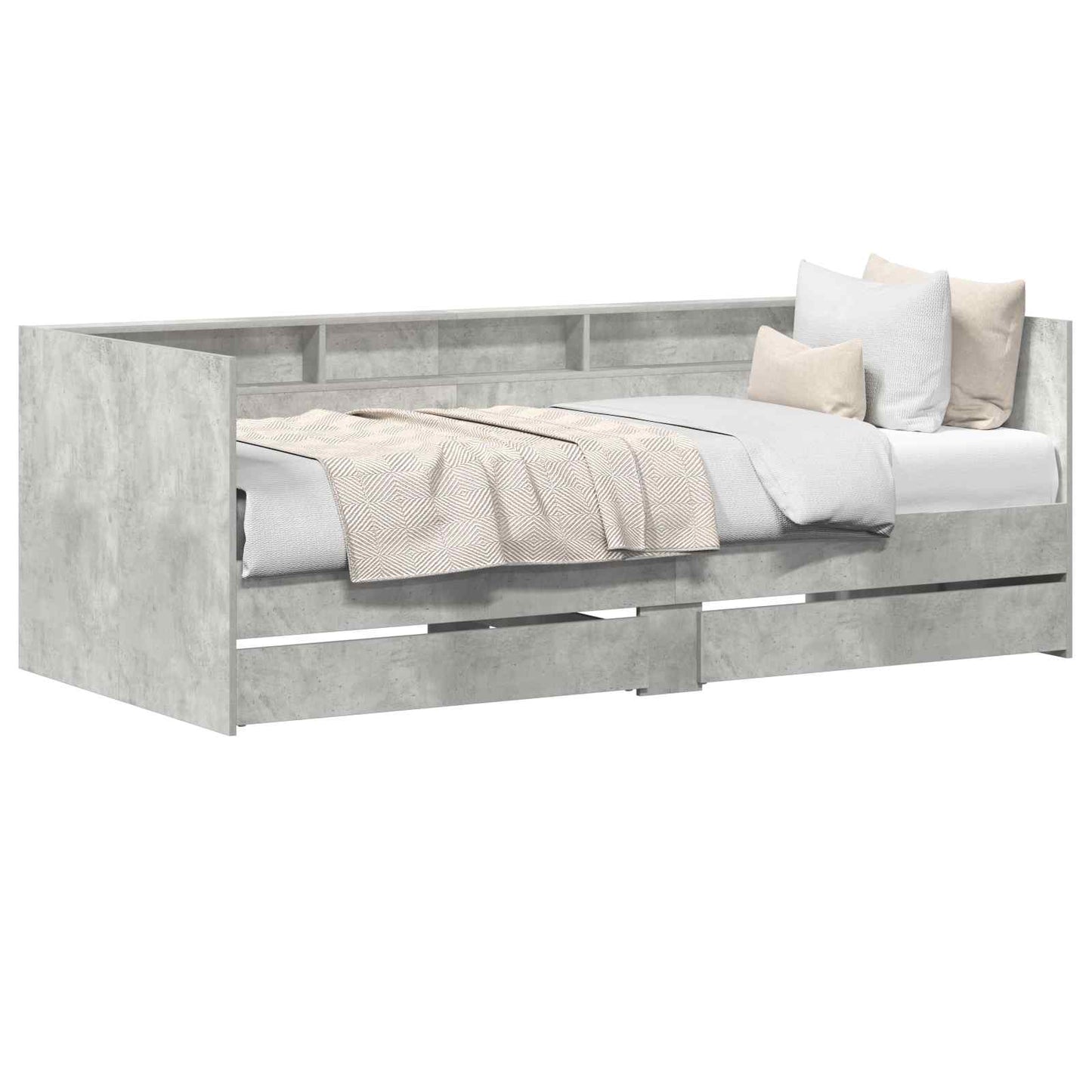 Tagesbett mit Schubladen Grau 90 x 200 cm Holzwerkstoff