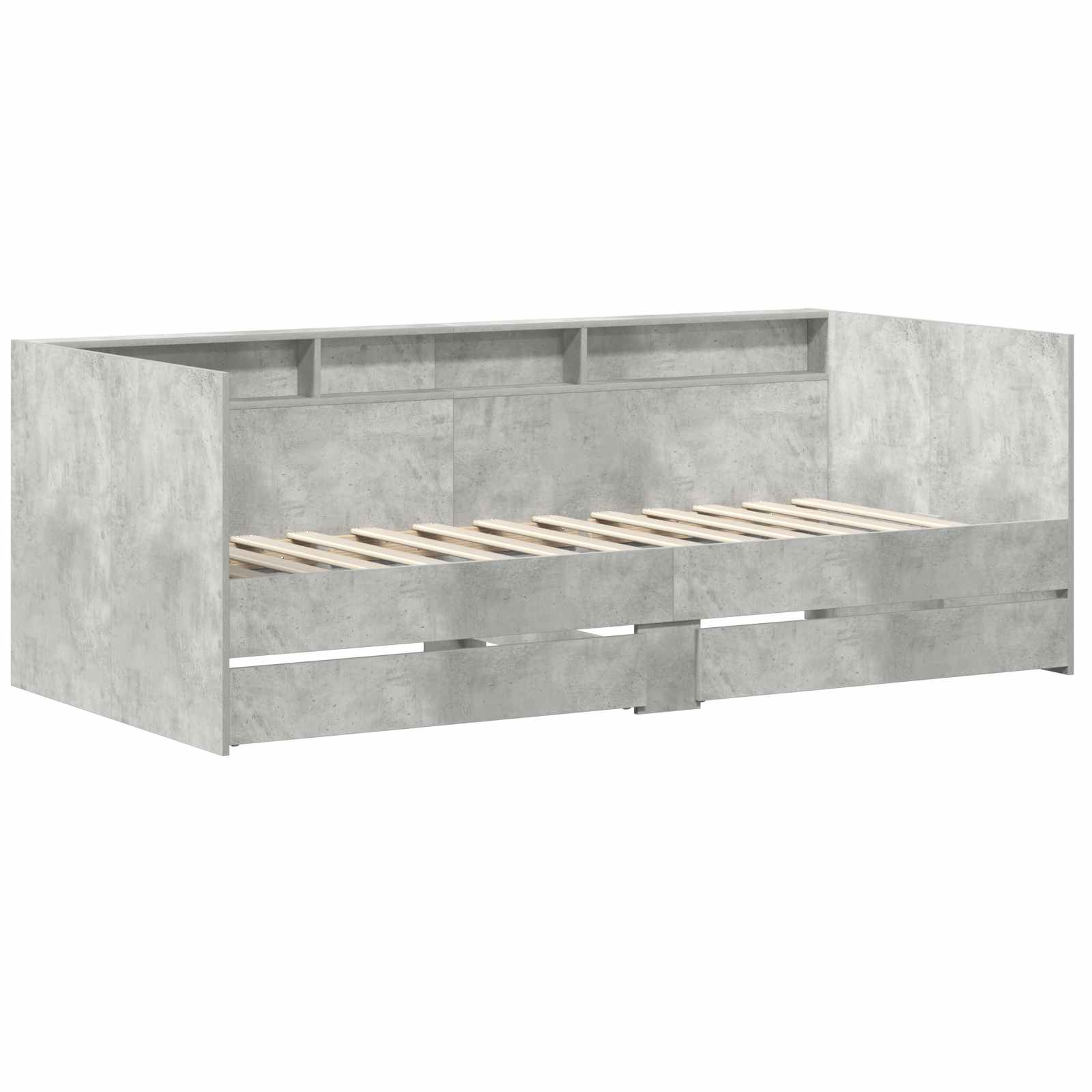 Tagesbett mit Schubladen Grau 90 x 200 cm Holzwerkstoff