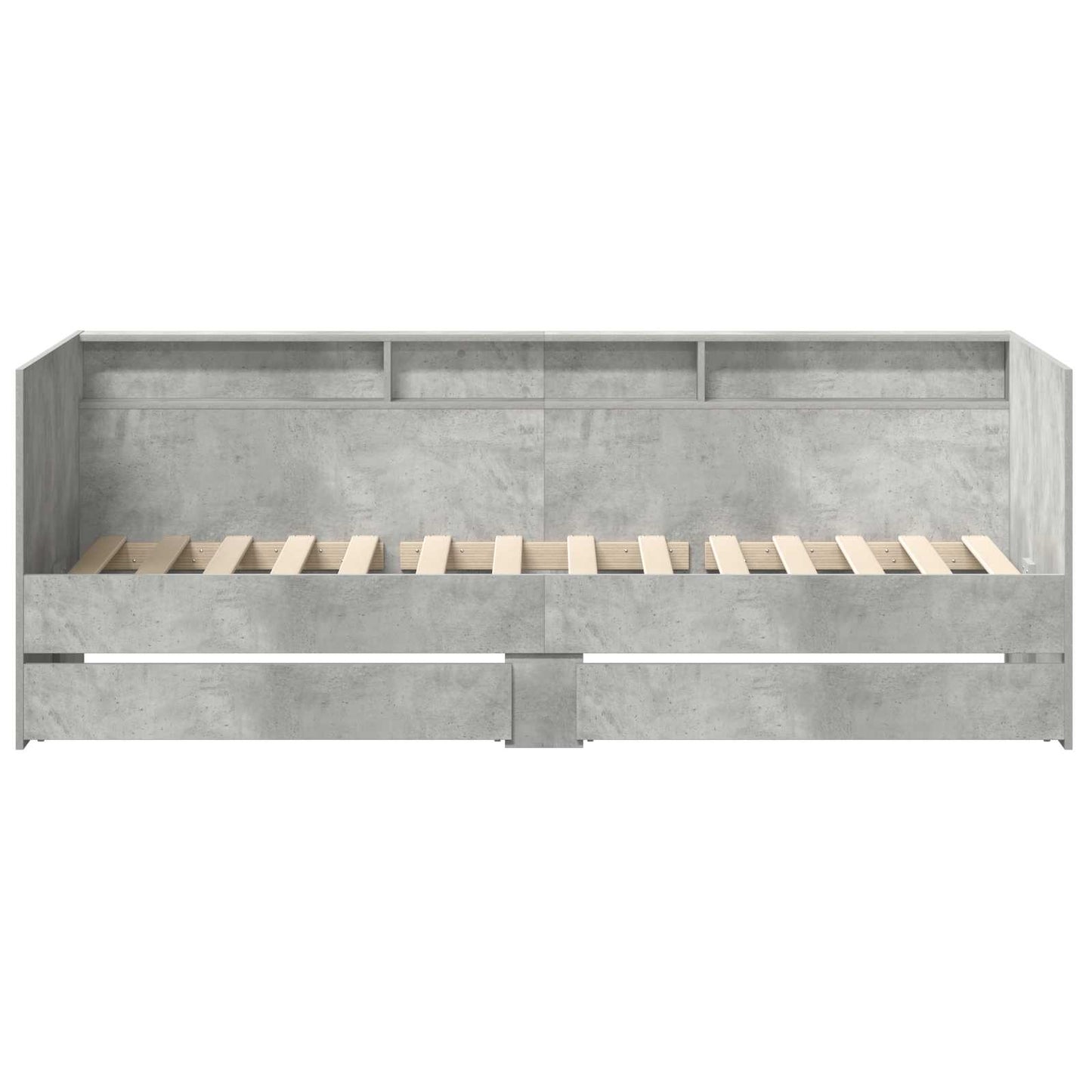 Tagesbett mit Schubladen Grau 90 x 200 cm Holzwerkstoff