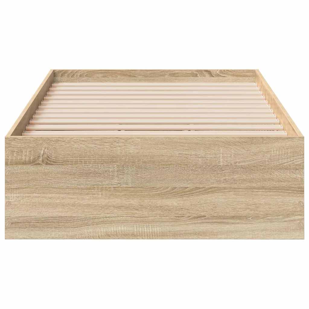 Bettrahmen mit Schubladen Braun 90 x 190 cm Holzwerkstoff