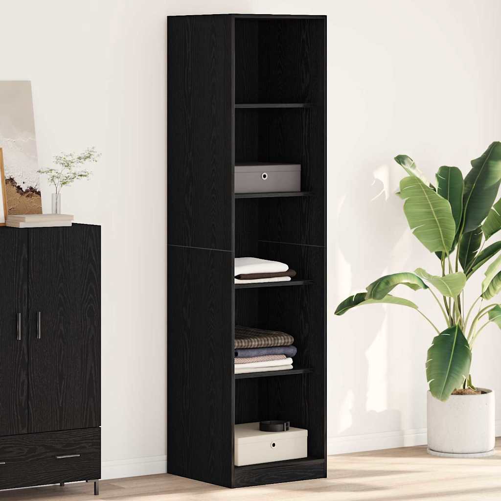 Kleiderschrank Schwarz Eichen-Optik 50 x 50 x 200 cm