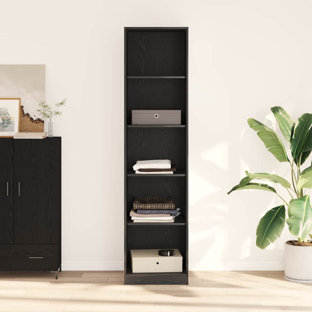 Kleiderschrank Schwarz Eichen-Optik 50 x 50 x 200 cm